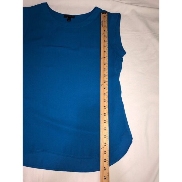 Jcrew Womens Top Size 4 Blue Sleeveless Career Office Layering Shell Round Neck - Picture 7 of 8